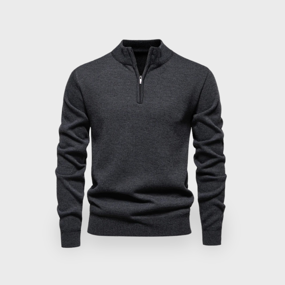 Premium Merino Wool Quarter Zip Sweater