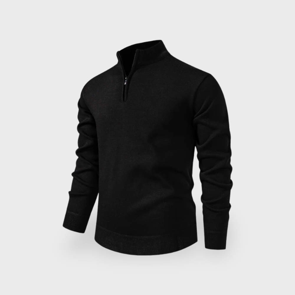 Premium Merino Wool Quarter Zip Sweater