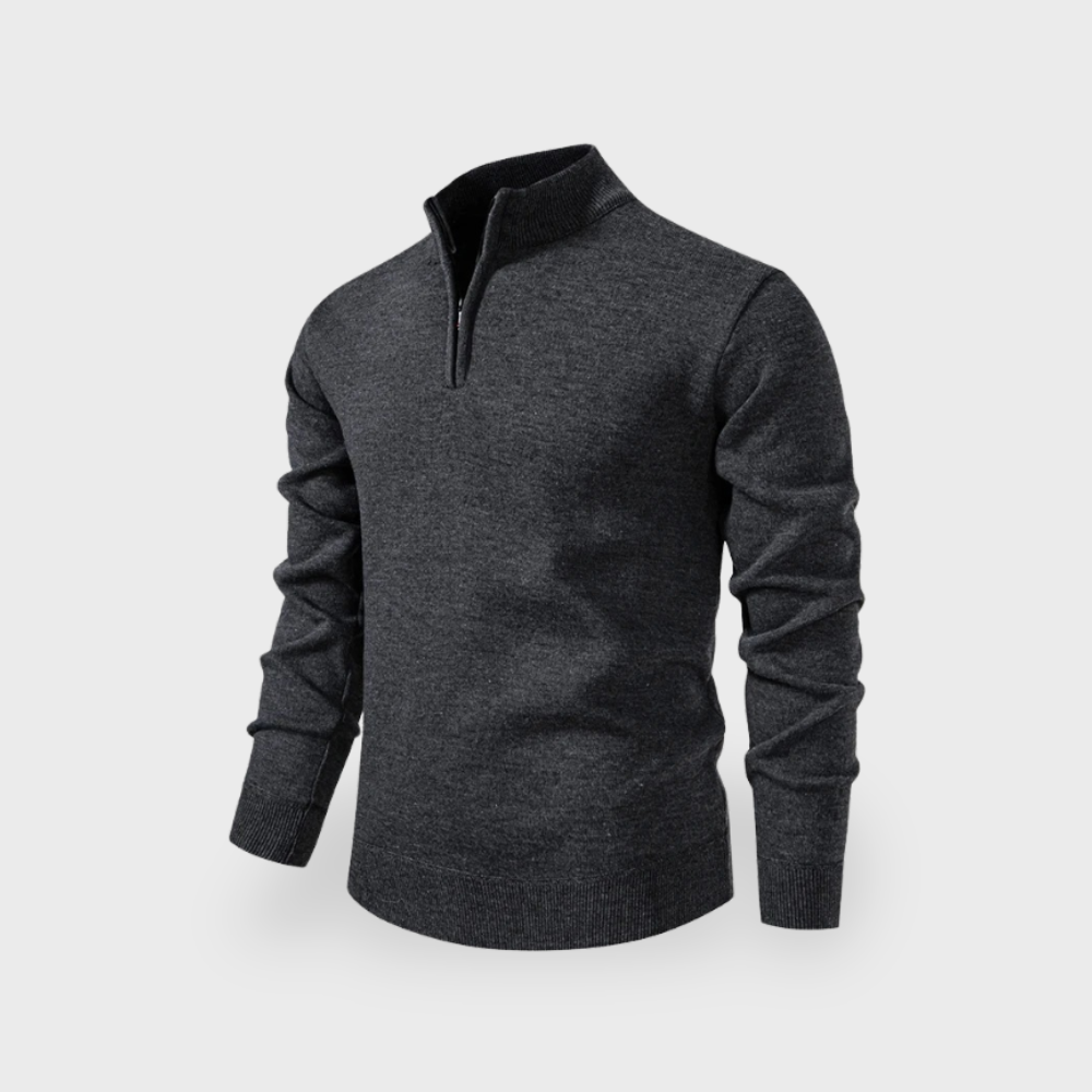 Premium Merino Wool Quarter Zip Sweater