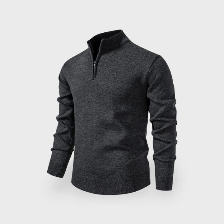 Premium Merino Wool Quarter Zip Sweater