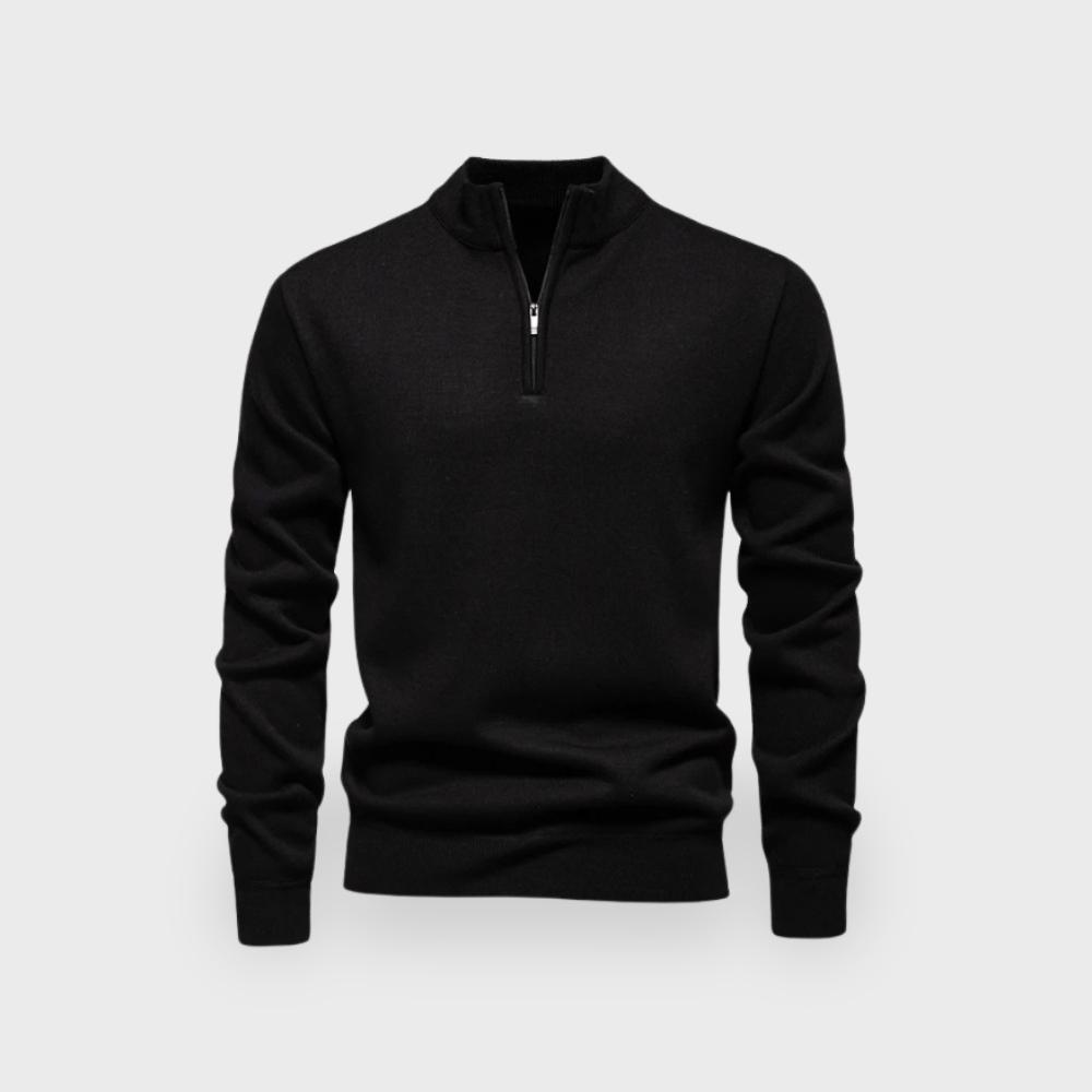 Premium Merino Wool Quarter Zip Sweater