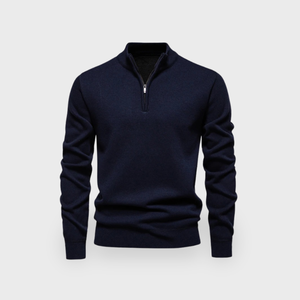 Premium Merino Wool Quarter Zip Sweater